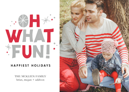 5x7 Holiday Card Oh What Fun! 17-015