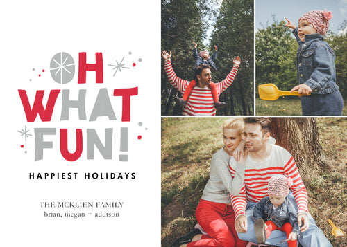 5x7 Holiday Card Oh What Fun! 3 Image 17-017