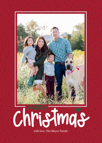 5x7 Holiday Card Red Merry Christmas 24-011