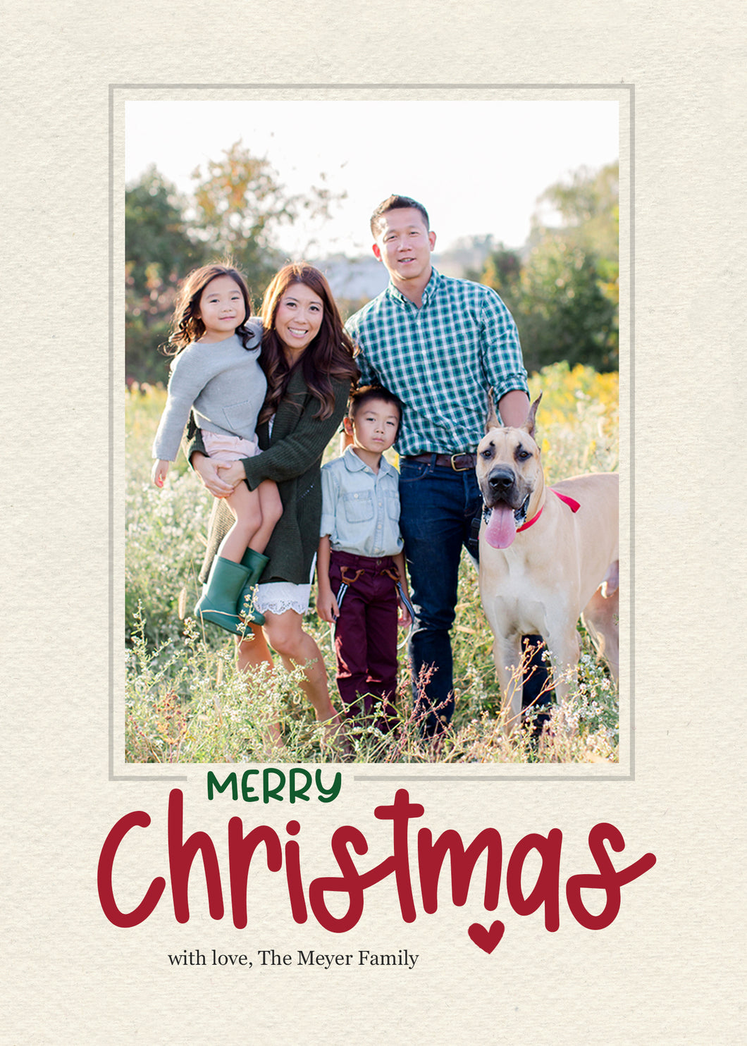 5x7 Holiday Card Merry Christmas 24-013