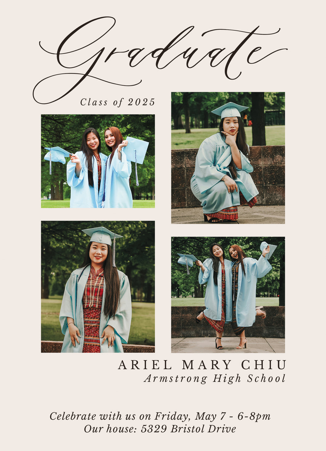 5x7 Graduation Announcement 25-014