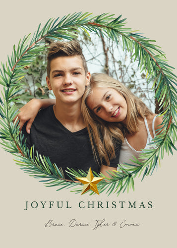 5x7 Holiday Card Joyful Christmas 25-038