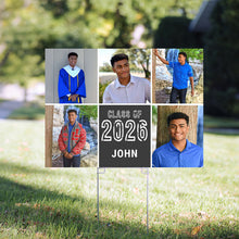 Load image into Gallery viewer, Grad 2026 Yard Sign 18x24 Multi Pic White Text