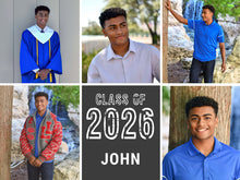 Load image into Gallery viewer, Grad 2026 Yard Sign 18x24 Multi Pic White Text
