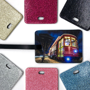 Glitter Polyleather Bag Tag