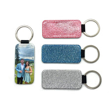 Load image into Gallery viewer, Glitter Polyleather Keychain rectangle