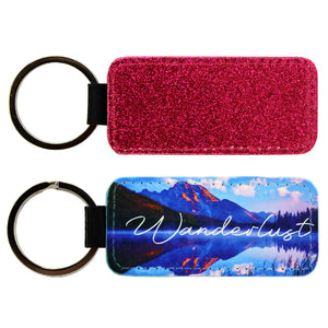 Glitter Polyleather Keychain rectangle